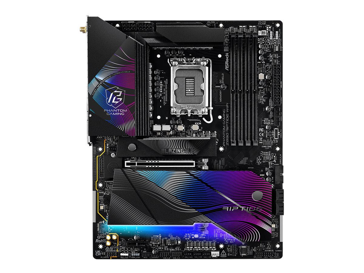 ASRock Phantom Gaming Z890 RIPTIDE WIFi - Motherboard - ATX - LGA1851-Sockel - Z890 Chipsatz - USB4, USB 3.2 Gen 2, USB 3.2 Gen 1 - Wi-Fi 7, 2.5 Gigabit LAN - Onboard-Grafik (CPU erforderlich)