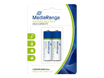 MEDIARANGE MRBAT123 - Batterie AA-Typ - NiMH - (wiederaufladbar)