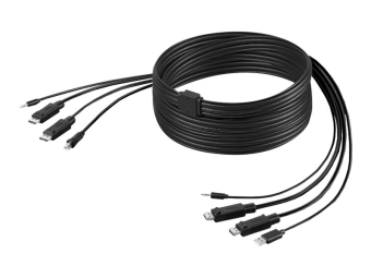Belkin Secure KVM Combo Cable - Tastatur-  Video-  Maus-  Audio-Kabel - TAA-konform - USB, Mini-Stecker, DisplayPort (M)
