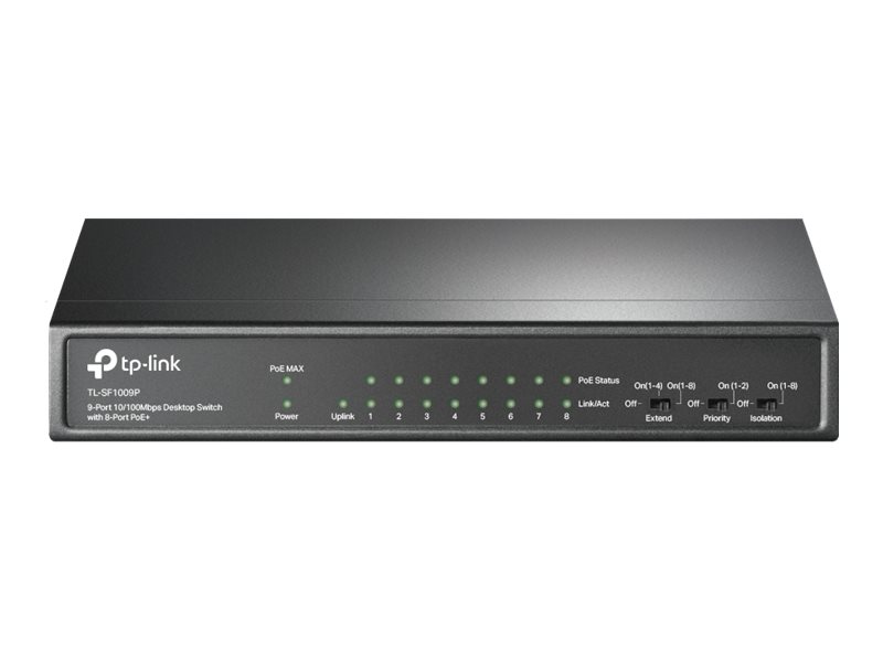 TP-LINK TL-SF1009P - Switch - unmanaged - 8 x 10100 (PoE+)