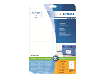 HERMA Premium - Papier - matt - permanent selbstklebend - weiß - 148 x 105 mm 100 Etikett(en) (25 Bogen x 4)