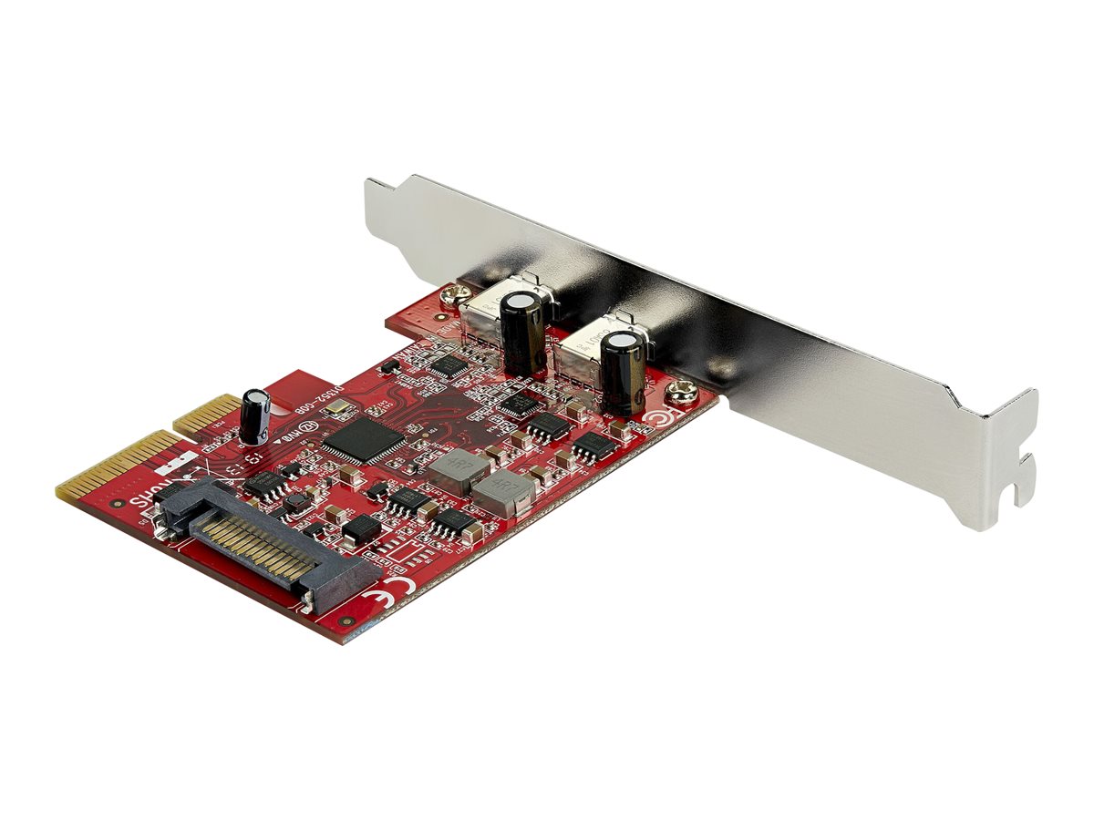 StarTech.com PCIe USB 3.1 Card, 2x USB C 3.1 Gen 2 10Gbps, PCIe Gen 3 x4, ASM3142 Chipset, USB Type-C PCI Express Card, 2-Port USB 3.2 Gen 2x1 Expansion Add-On Card, Windows, macOS, Linux