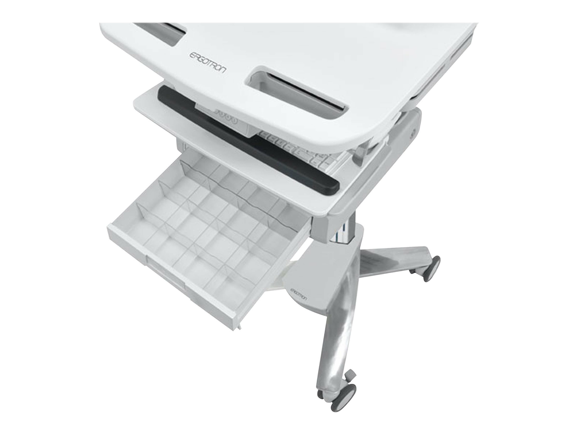Ergotron Wagen - offene Architektur - für LCD-Display  PC-Ausrüstung - medizinisch - Kunststoff, Aluminium, verzinker Stahl - Grau, weiß, Polished Aluminum - Bildschirmgröße bis zu 61 cm (bis zu 24 Zoll)