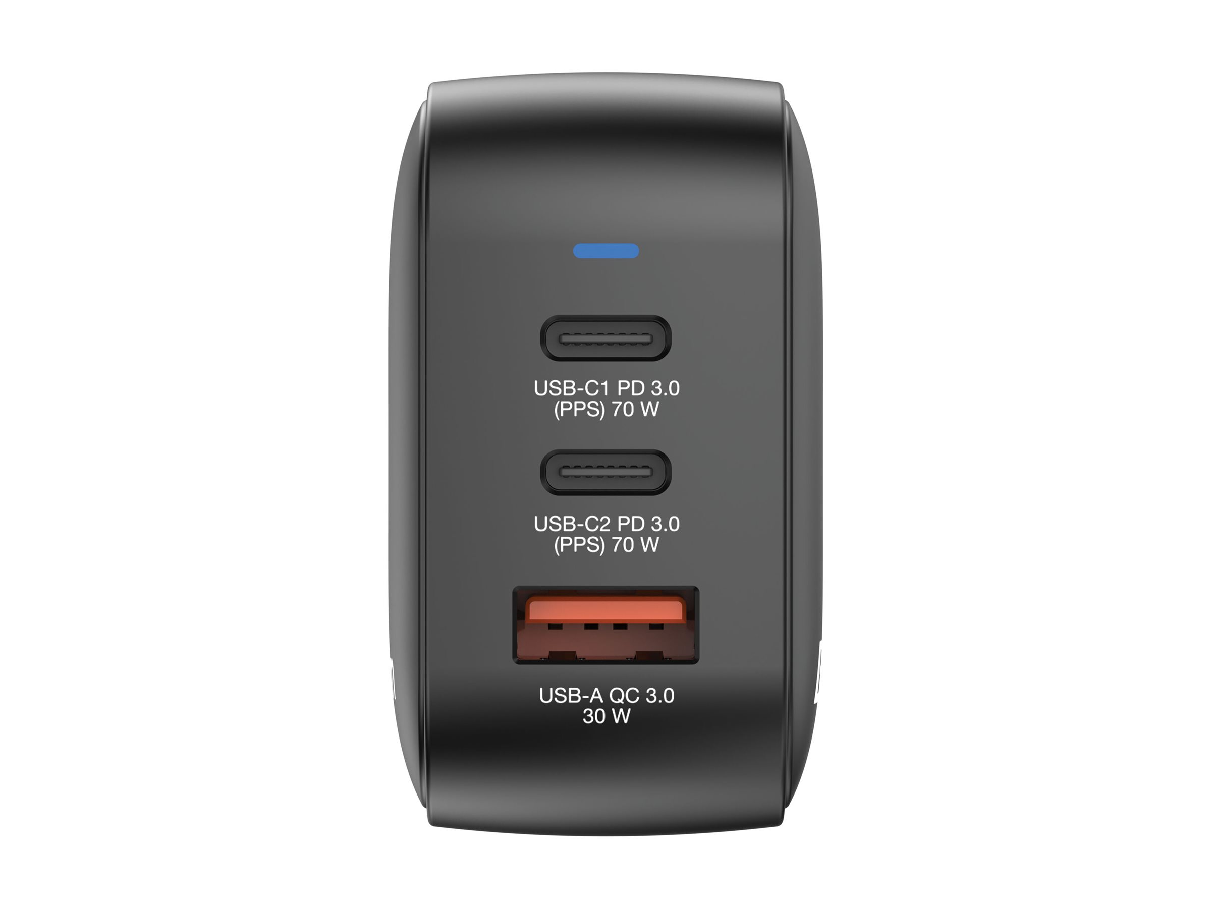 Verbatim Netzteil - GaN - 70 Watt - 5 A - PD 3.0, PDPPS, QC 4.0 - 3 Ausgabeanschlussstellen (2 x USB-C, USB)