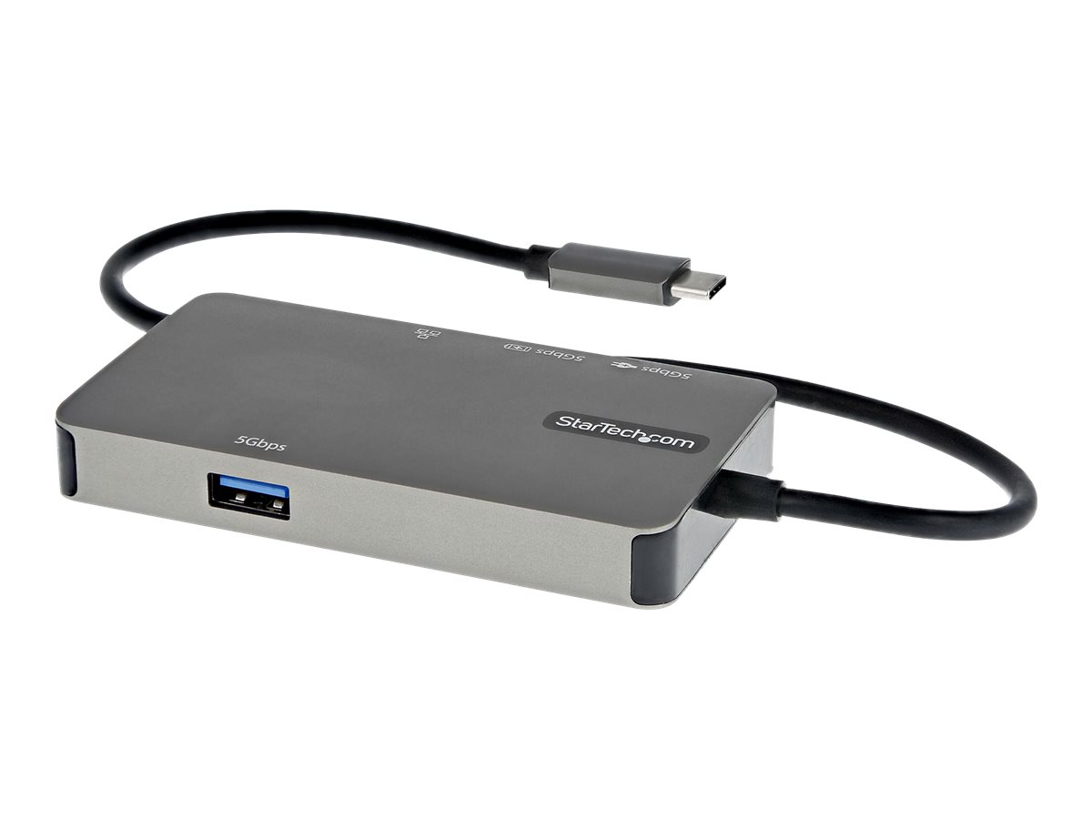 StarTech.com USB-C Multiport Adapter - USB-C auf 4K 30Hz HDMI oder 1080p VGA - USB Typ-C Mini Dock mit 100W Power Delivery Passthrough, 3-Port USB Hub 5 Gbits, GbE - 30cm Kabel (DKT30CHVPD2)