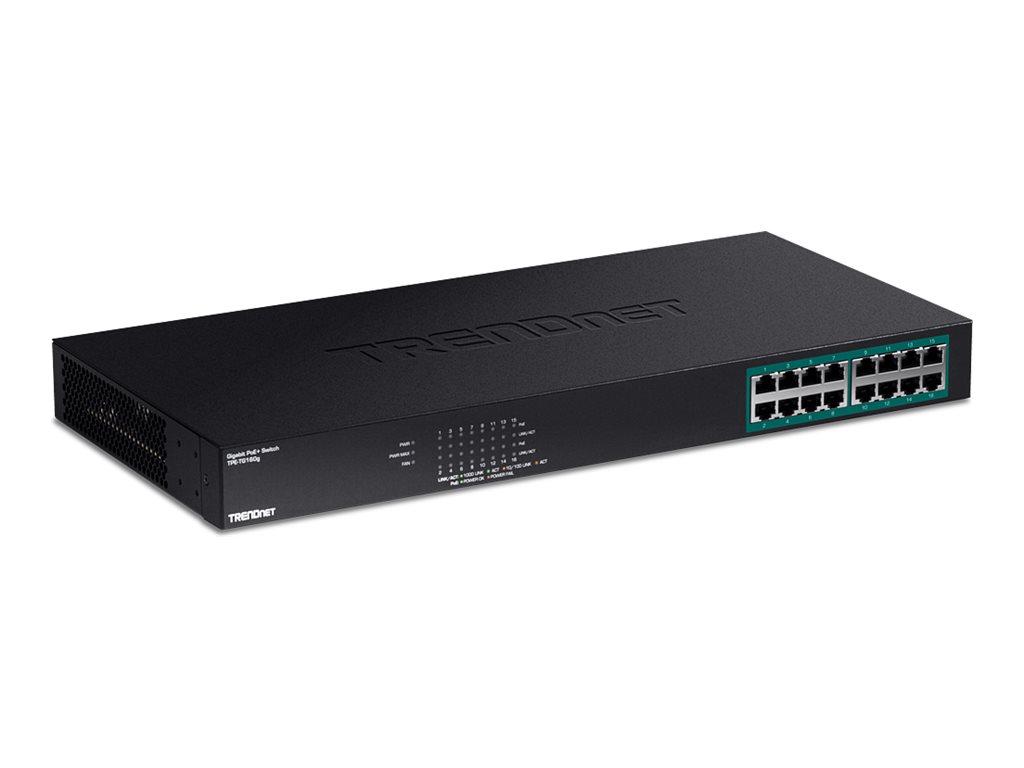 TRENDnet TPE TG160G - Switch - 16 x 101001000 (PoE+)
