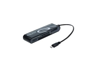 Delock Micro USB OTG Card Reader 5 Slot - Kartenleser (CF I, CF II, MS, MMC, SD, xD, MS PRO Duo, microSD, SDHC, microSDHC, SDXC, microSDXC, CF III)
