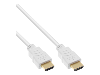 InLine HDMI-High Speed Kabel mit Eth. - Premium - ST  ST - weiß  gold - 3m