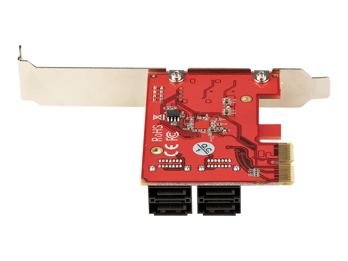 StarTech.com PCIe SATA Controller Karte - 4 Port SATA 3 ErweiterungskarteKontroller - 6Gbits - FullLow-Profile Blende - PCI Express FestplattenSSD kontrollerAdapter (4P6G-PCIE-SATA-CARD)