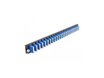 Delock Rack-Montageblech für Glasfaser-Spleißbox - Vorderseite - LC SM X 24 - Blau - 1U - 48.3 cm (19")