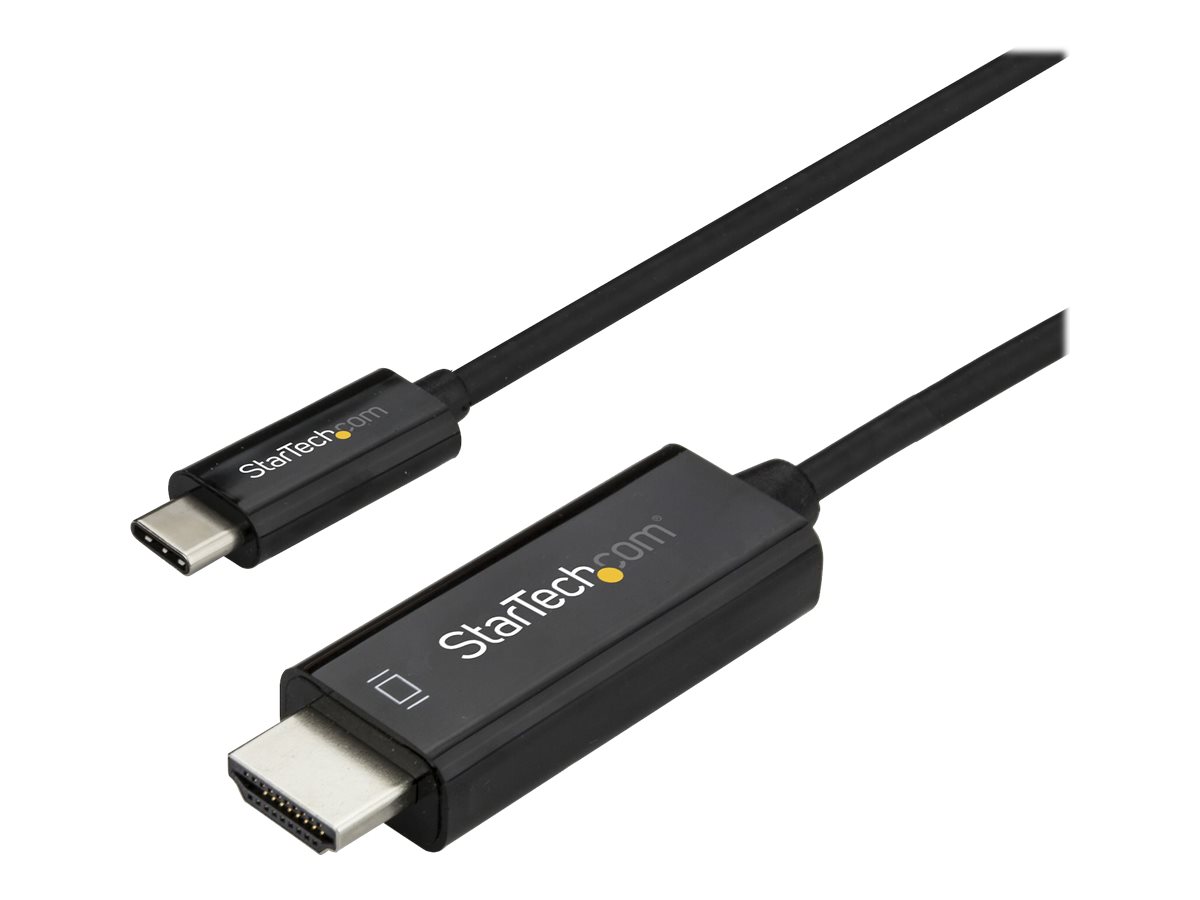 StarTech.com 6ft (2m) USB C to HDMI Cable, 4K 60Hz USB Type C to HDMI 2.0 Video Adapter Cable, Thunderbolt 3 Compatible, Laptop to HDMI MonitorDisplay, DP 1.2 Alt Mode HBR2 Cable, Black - 4K USB-C Video Cable (CDP2HD2MBNL)