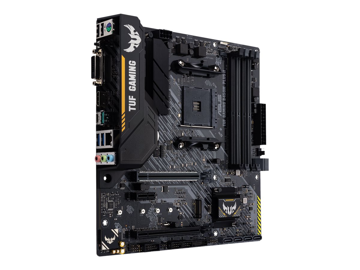 ASUS TUF GAMING B450M-PLUS II - Motherboard - micro ATX - Socket AM4 - AMD B450 Chipsatz - USB-C Gen1, USB 3.2 Gen 1, USB 3.2 Gen 2 - Gigabit LAN - Onboard-Grafik (CPU erforderlich)