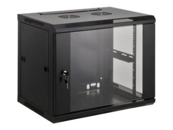 Intellinet Network Cabinet Wall Mount (Standard) 20U Usable Depth 500mmWidth 540mm Black Assembled Max 60kg Metal & Glass Door Back Panel Removeable SidesSuitable also for use on desk or floor19Parts for wall install (eg screwsrawl plugs)