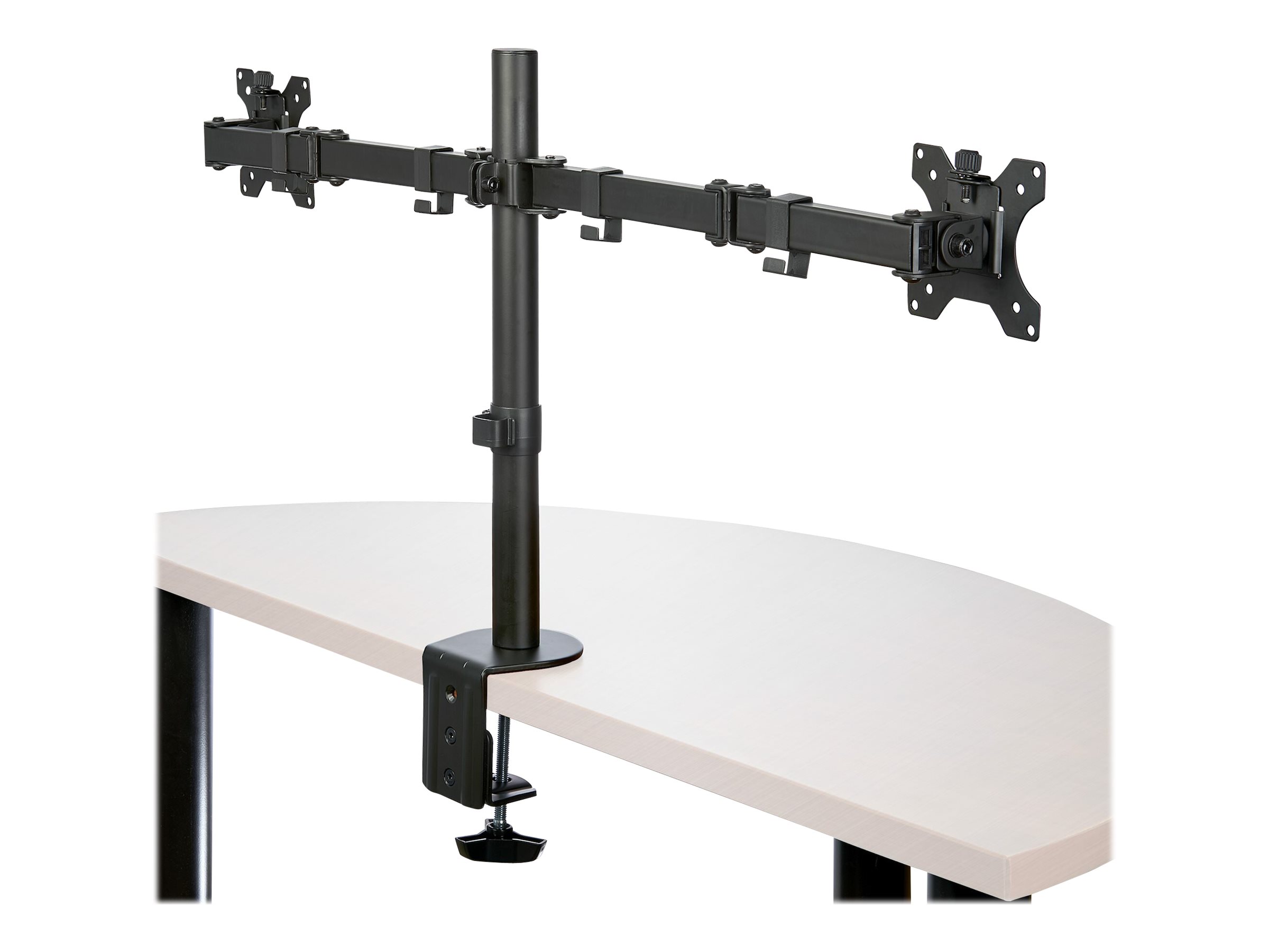 StarTech.com ARMDUAL2 Monitorhalterung (Tischmontage, dual Monitor, schwenkbar,für bis zu 32-Zoll-VESA-Monitore, Monitorarm) - Befestigungskit - einstellbarer Arm - für 2 Monitore - Stahl - Schwarz - Bildschirmgröße 33-81.3 cm (13"-32")