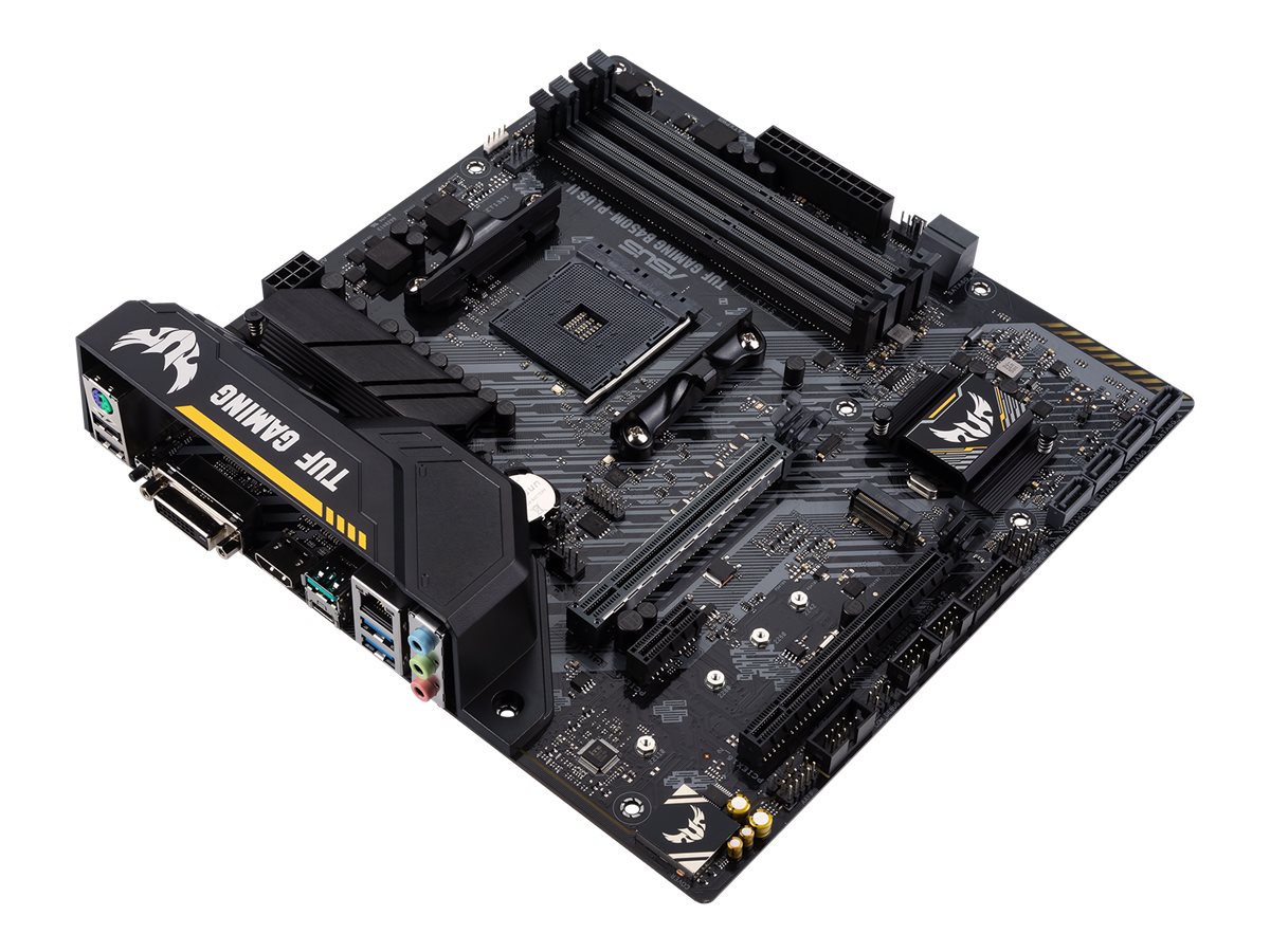ASUS TUF GAMING B450M-PLUS II - Motherboard - micro ATX - Socket AM4 - AMD B450 Chipsatz - USB-C Gen1, USB 3.2 Gen 1, USB 3.2 Gen 2 - Gigabit LAN - Onboard-Grafik (CPU erforderlich)