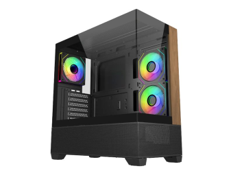 Cooler Master Elite 690 Wood - Mid tower - ATX - Seitenteil mit Fenster (gehärtetes Glas)