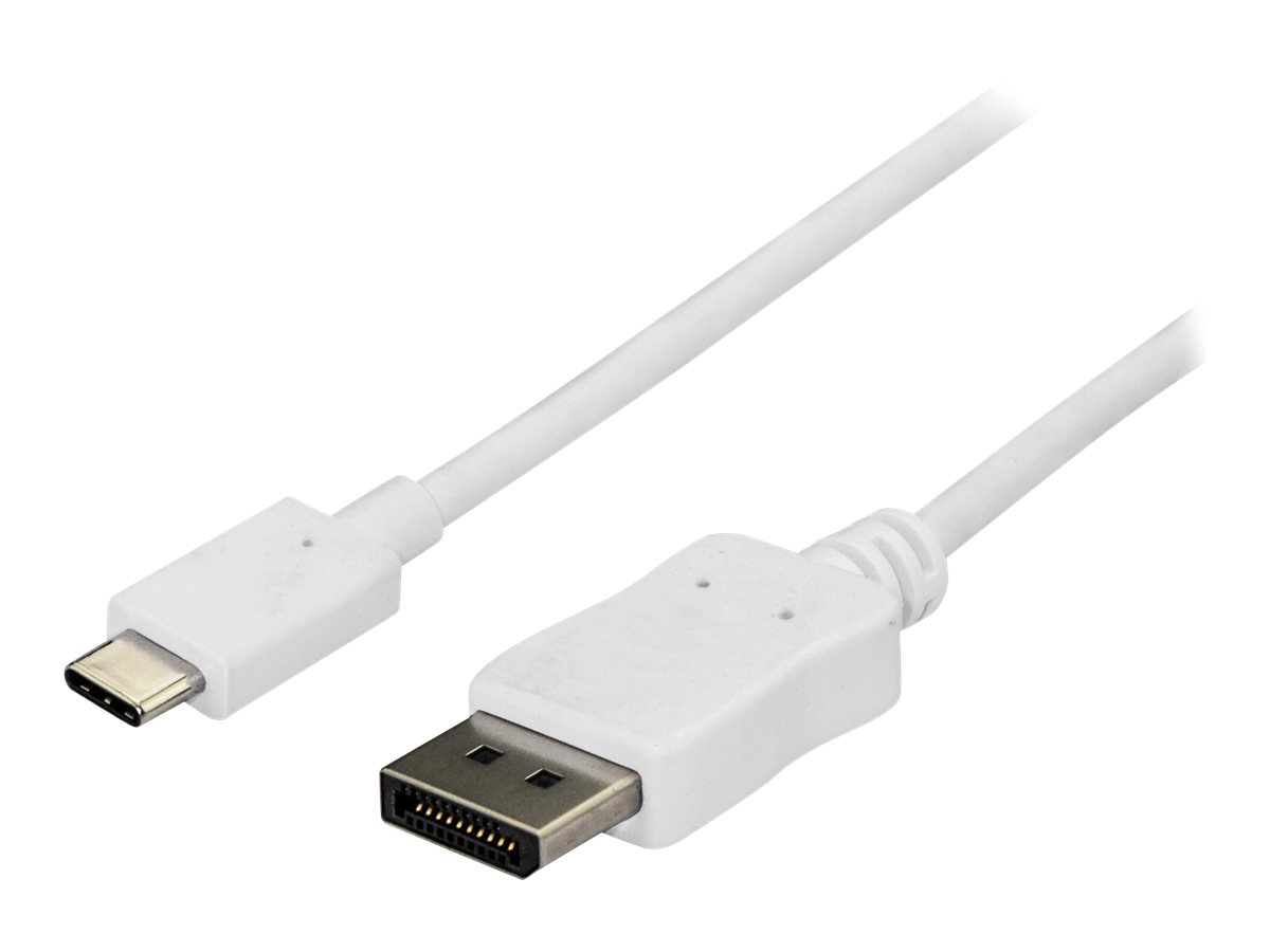 StarTech.com StarTech 6ft1.8m USB C to DisplayPort 1.2 Cable 4K 60Hz, USB-C to DisplayPort Adapter Cable HBR2, USB Type-C DP Alt Mode to DP Monitor Video Cable, Works with Thunderbolt 3, White - USB-C Male to DP Male (CDP2DPMM6W)
