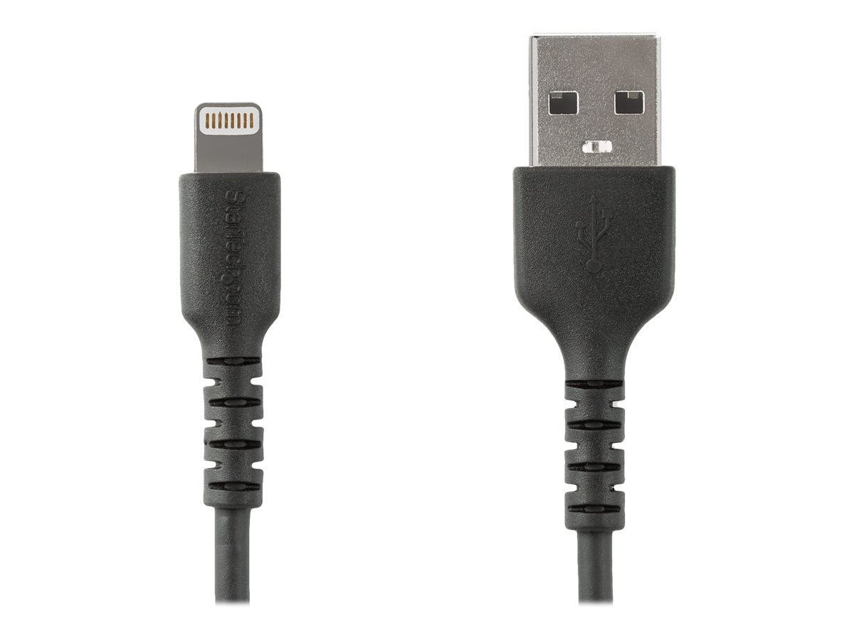 StarTech.com 2m USB-A auf Lightning-Kabel - Hochbelastbare, robuste Aramidfaser - USB Typ-A auf Lightningkabel - Lade-Synchronisationskabel - Apple MFi-zertifiziert iPadiPhone 12 - Schwarz (RUSBLTMM2MB)