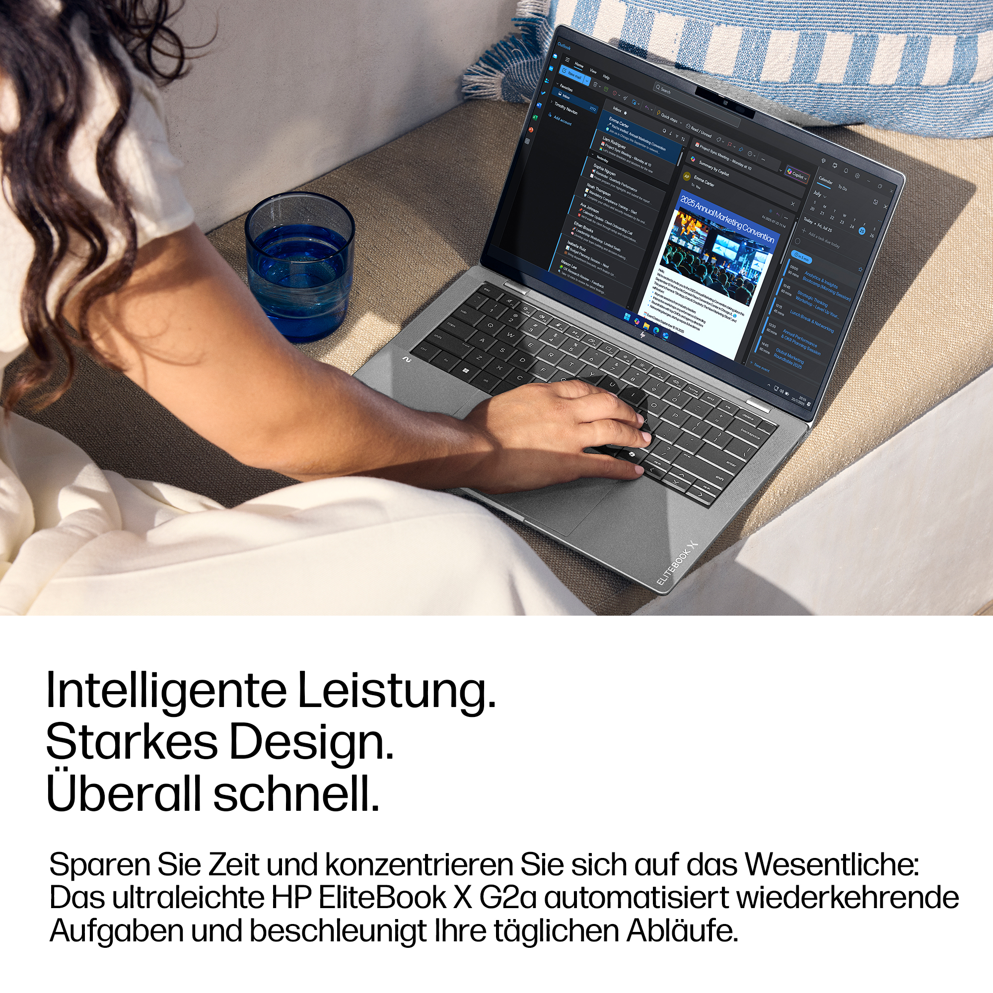 HP EliteBook X G2a Notebook Next Gen AI - 177-Grad Scharnierdesign - AMD Ryzen AI 5 435  2 GHz - Win 11 Pro - Radeon 840M - 32 GB RAM - 512 GB SSD NVMe - 35.6 cm (14")
