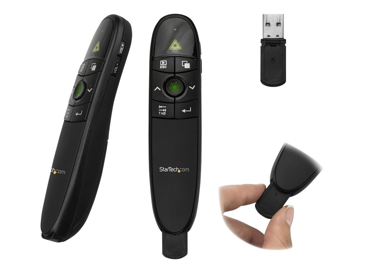 StarTech.com Präsentationsfernbedienung PRESREMOTE (Wireless Presenter PPT Fernbedienung USB PowerPoint Presenter 27m)