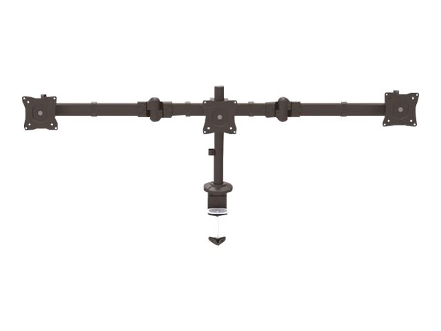 StarTech.com Dreifach Monitorarm für Surround Setup - Unterstützt 3 monitore bis zu 24" - Werkzeuglose Höhenverstellung - Verstellbarer Arm - für 3 Monitore - massiver Stahl - Bildschirmgröße 33-61 cm (13"-24")