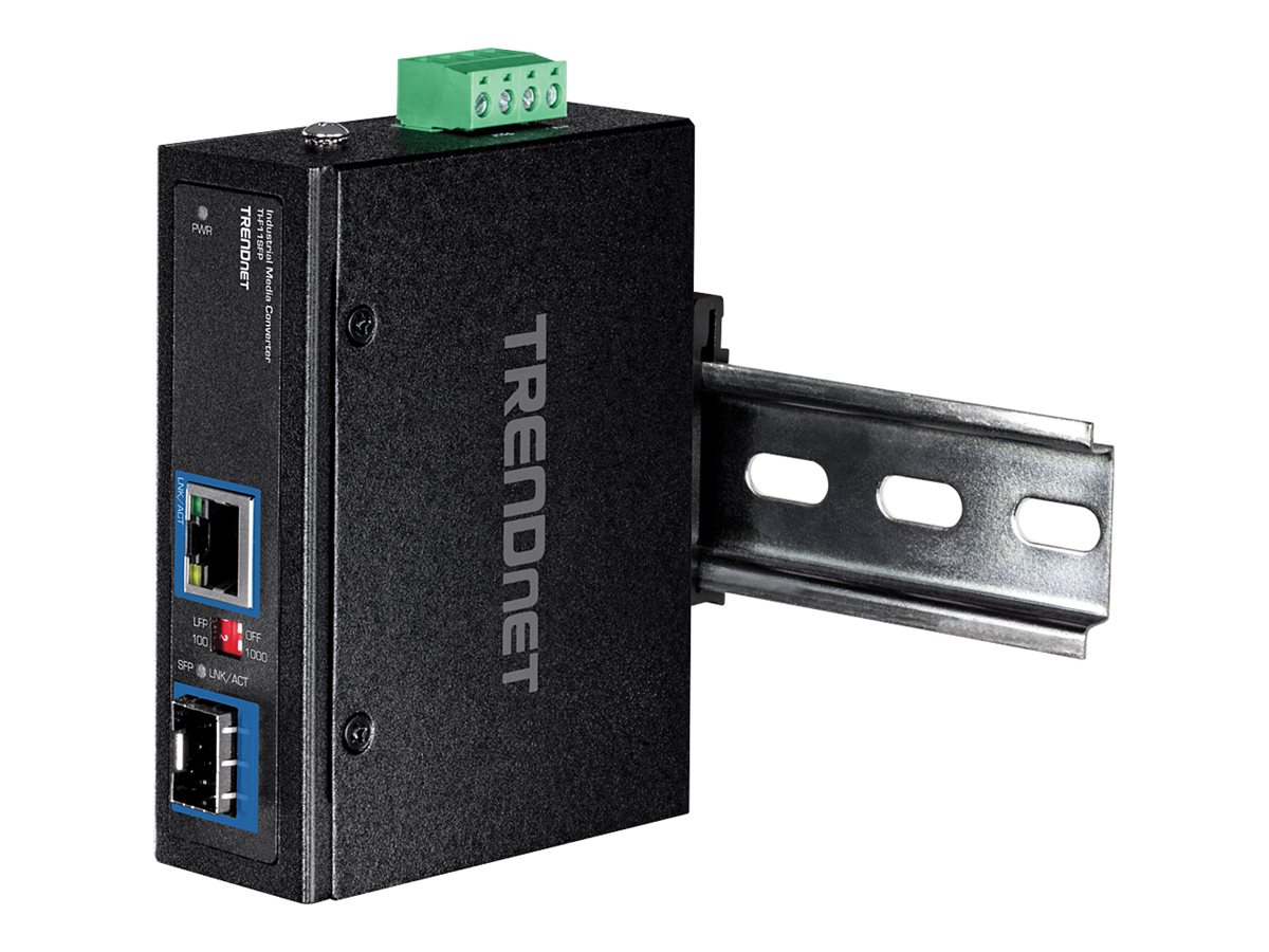 TRENDnet TI-F11SFP - Medienkonverter - 1GbE - 10Base-T, 100Base-TX, 1000Base-T - RJ-45  SFP (mini-GBIC)