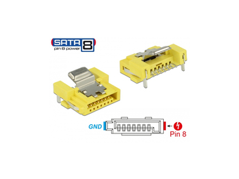 Delock 89887 - SATA - Nickel - Gelb - 8 mm - 12 mm - 15 mm - 1 Stück(e)