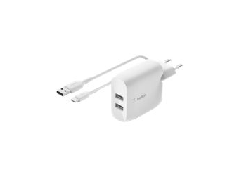Belkin BoostCharge - Netzteil - 24 Watt - 2 Ausgabeanschlussstellen (USB)