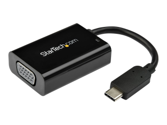 StarTech.com USB-C auf VGA Adapter mit Power Delivery - 1080p USB Typ-C auf VGA Monitor Video Konverter mit Ladefunktion - 60W PD Pass-Through - Thunderbolt 3 Kompatibel - Schwarz (CDP2VGAUCP)