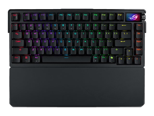 ASUS ROG Azoth Extreme - Tastatur - 75% - mit OLED-Display - hintergrundbeleuchtet - kabellos - 2.4 GHz, Bluetooth 5.1, USB-C - QWERTZ - Deutsch - Tastenschalter ROG NX Snow (austauschbar im laufenden Betrieb)