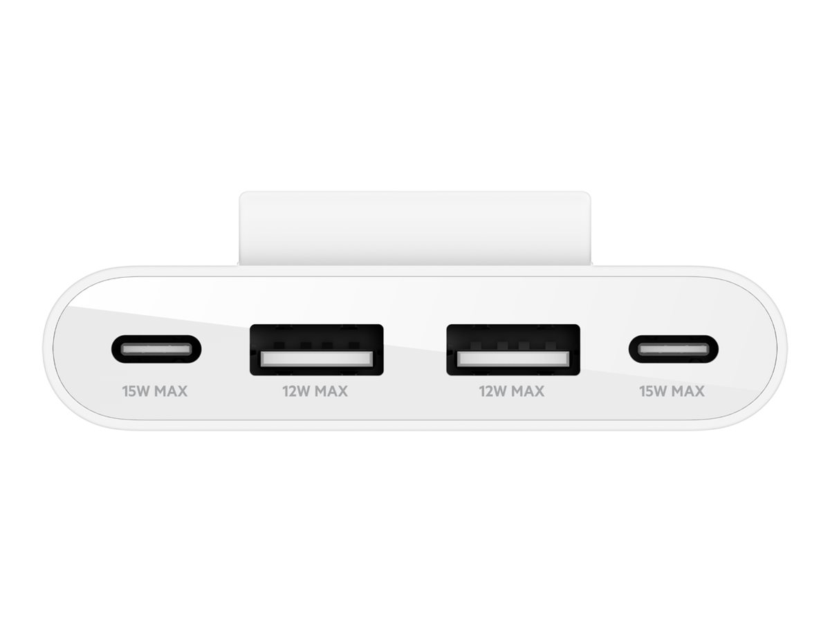 Belkin BoostCharge - Ladesteifen - 4 Ausgabeanschlussstellen (2 x USB-C, 2 x USB)