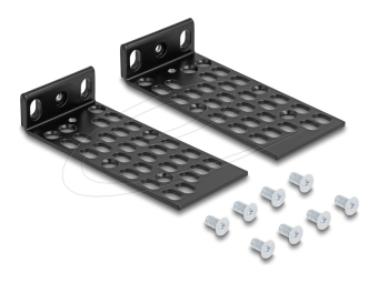 Delock Halterung - Universal - Rack montierbar - Schwarz - 1U (Packung mit 2 Stück)