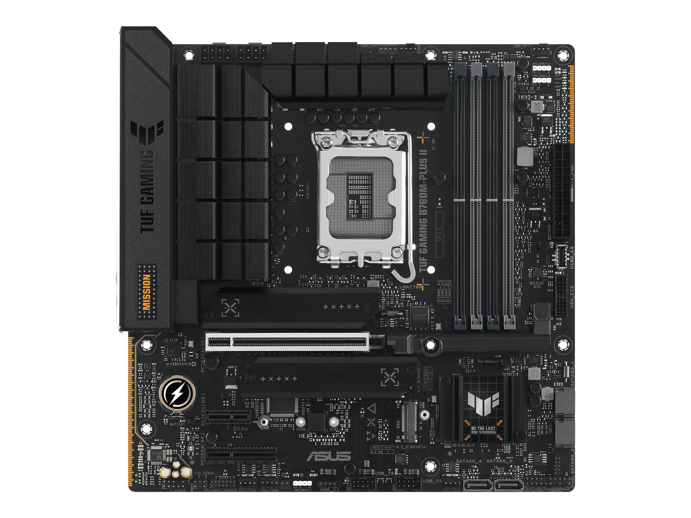 ASUS TUF GAMING B760M-PLUS II - Motherboard - micro ATX - LGA1700-Sockel - B760 Chipsatz - USB-C 3.2 Gen 2x2, USB 3.2 Gen 2, USB 3.2 Gen 1 - 2.5 Gigabit LAN - Onboard-Grafik (CPU erforderlich)