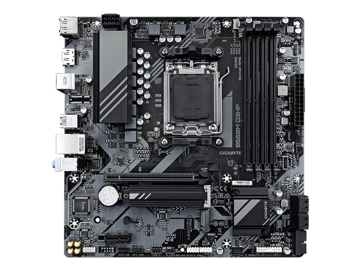 Gigabyte B650M D3HP - 1.0 - Motherboard - micro ATX - Socket AM5 - AMD B650 Chipsatz - USB 3.2 Gen 1, USB-C 3.2 Gen 1 - 2.5 Gigabit LAN - Onboard-Grafik (CPU erforderlich)