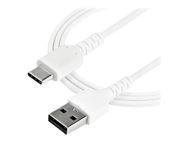 StarTech.com StarTech 2m USB A to USB C Charging Cable, Durable Fast Charge & Sync USB 2.0 to USB Type C Data Cord, Rugged TPE Jacket Aramid Fiber MM 3A White, Samsung S10, S20, iPad Pro, Pixel - Heavy Duty and Rugged - USB-Kabel - USB (M)