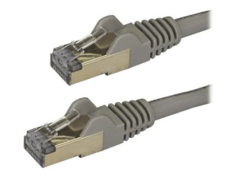 StarTech.com 50cm CAT6A Ethernet Cable 10 Gigabit Shielded Snagless RJ45 100W PoE Patch Cord CAT 6A 10GbE STP Network Cable wStrain Relief Grey Fluke TestedUL Certified WiringTIA - Category 6A - 26AWG (6ASPAT50CMGR)