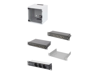 DIGITUS Netzwerk-Set 254 mm (10") - 6HE,  312 x 300 mm (B x T)