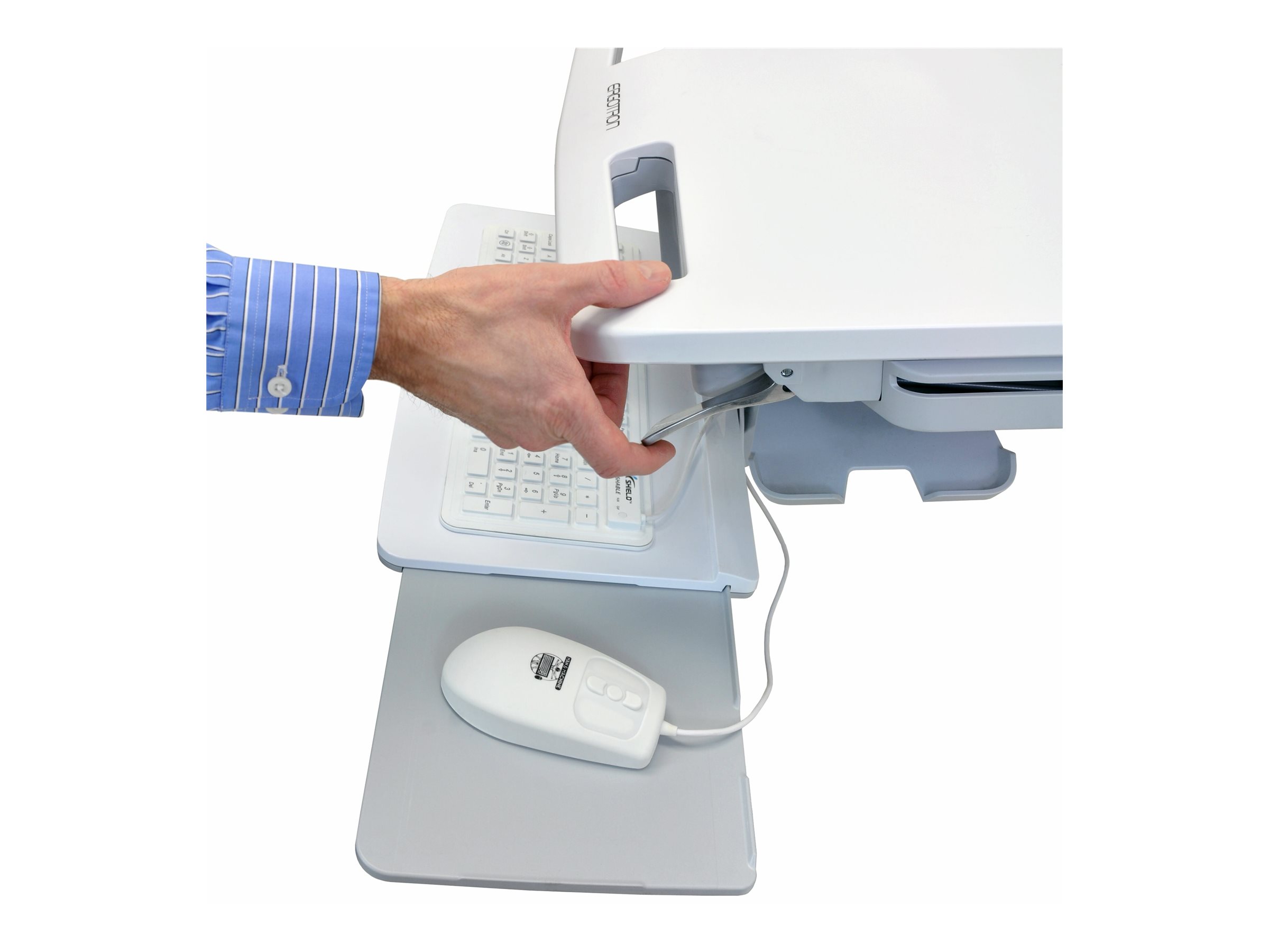 Ergotron Wagen - offene Architektur - für LCD-Display  PC-Ausrüstung - medizinisch - Kunststoff, Aluminium, verzinker Stahl - Grau, weiß, Polished Aluminum - Bildschirmgröße bis zu 61 cm (bis zu 24 Zoll)