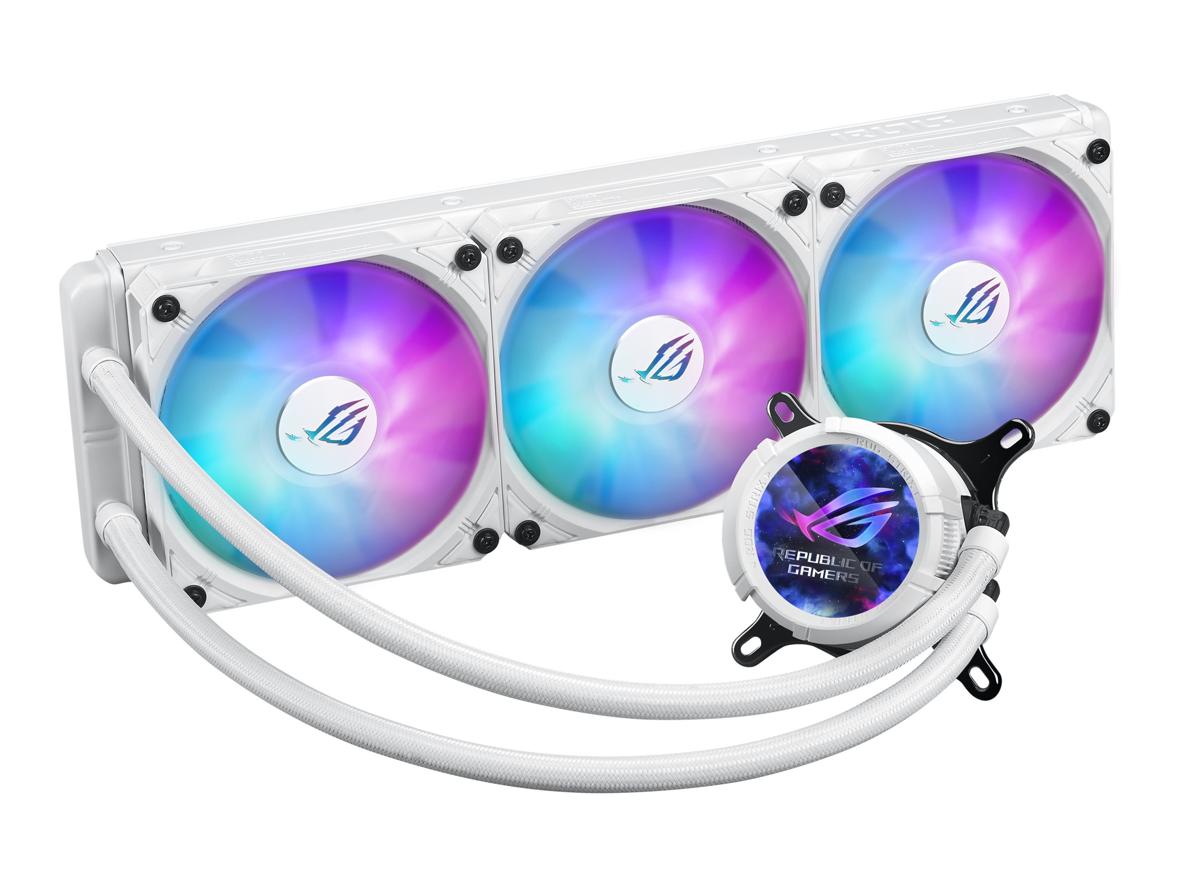 ASUS ROG STRIX LC III 360 ARGB LCD - White Edition - Prozessor-Flüssigkeitskühlsystem - (für AM4, LGA1200, LGA1700, AM5, LGA115x Socket)