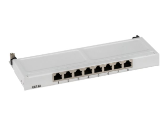 EFB Elektronik EFB-Elektronik Mini - Patch Panel - geeignet für Wandmontage, Rack montierbar - CAT 6a - STP - RJ-45 X 8 - Grau, RAL 7035 - 0.5U - 25.4 cm (10")