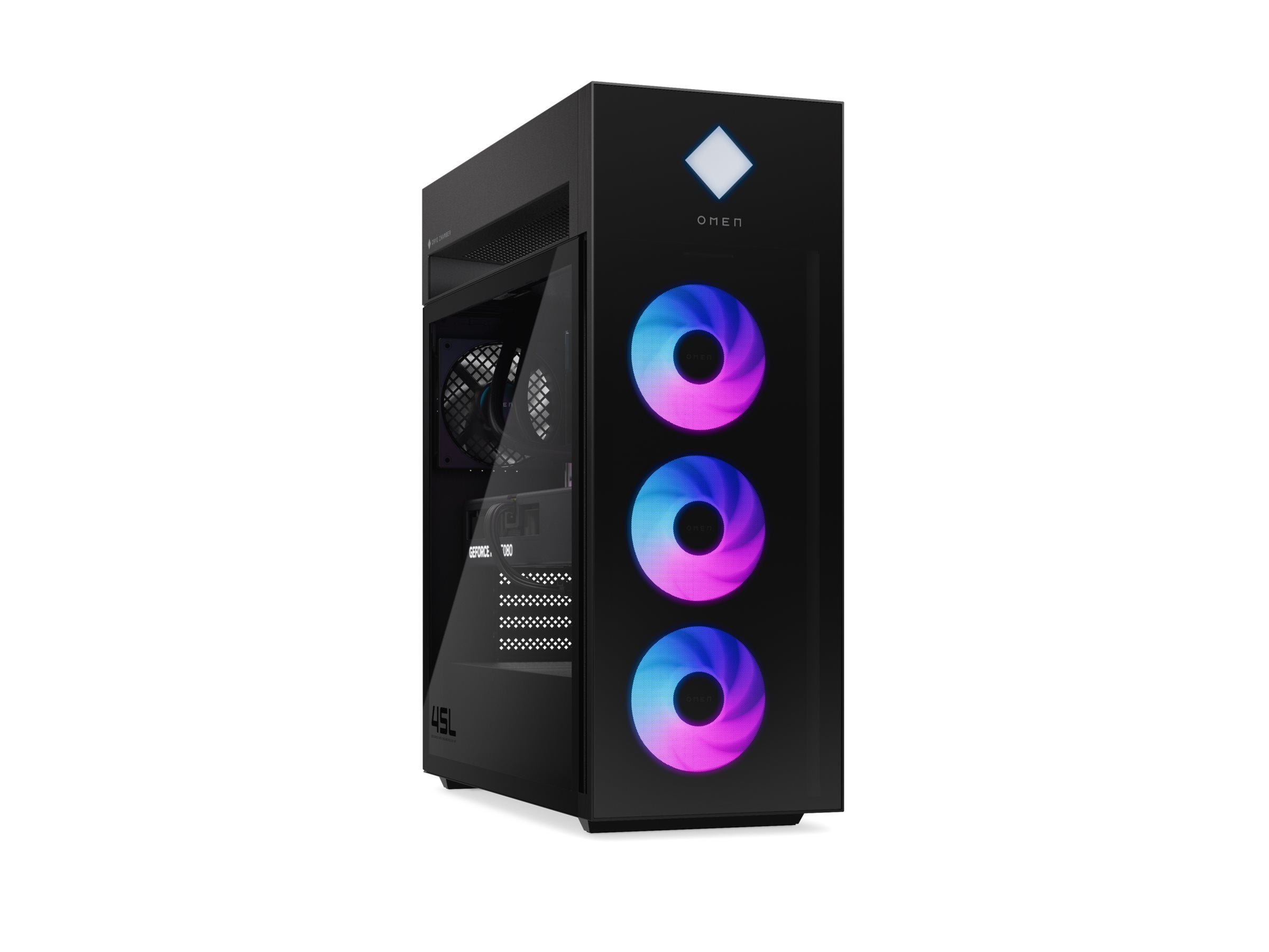 HP OMEN 45L by HP GT22-3795ng - microATX - Core Ultra 9 285K - RAM 64 GB - SSD 2 TB - NVMe - GeForce RTX 5080 - 1GbE, 2.5GbE, Wi-Fi 6E, Bluetooth 5.3 - WLAN 802.11abgnacax (Wi-Fi 6E)