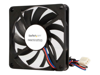 StarTech.com 70mm Gehäuselüfter - Lüfter 7cm für PC Gehäuse mit 3-pin Molex Stecker (70mmx70mmx10mm)