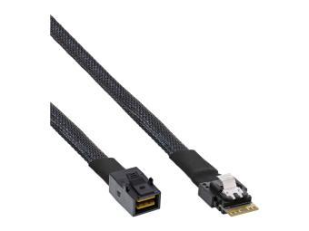 InLine Slim SAS Kabel - SFF-8654 4i zu Mini SAS HD SFF-8643 - 24Gbs - 1m