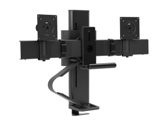 Ergotron TRACE - Befestigungskit (Griff, Spannbefestigung für Tisch, Basis, Hubsäule, Verlängerungsarm, 2 Schiebegelenke) - Konstante Krafttechnologie - für 2 LCD-Displays - mattschwarz - Bildschirmgröße bis zu 68,6 cm (bis zu 27 Zoll)