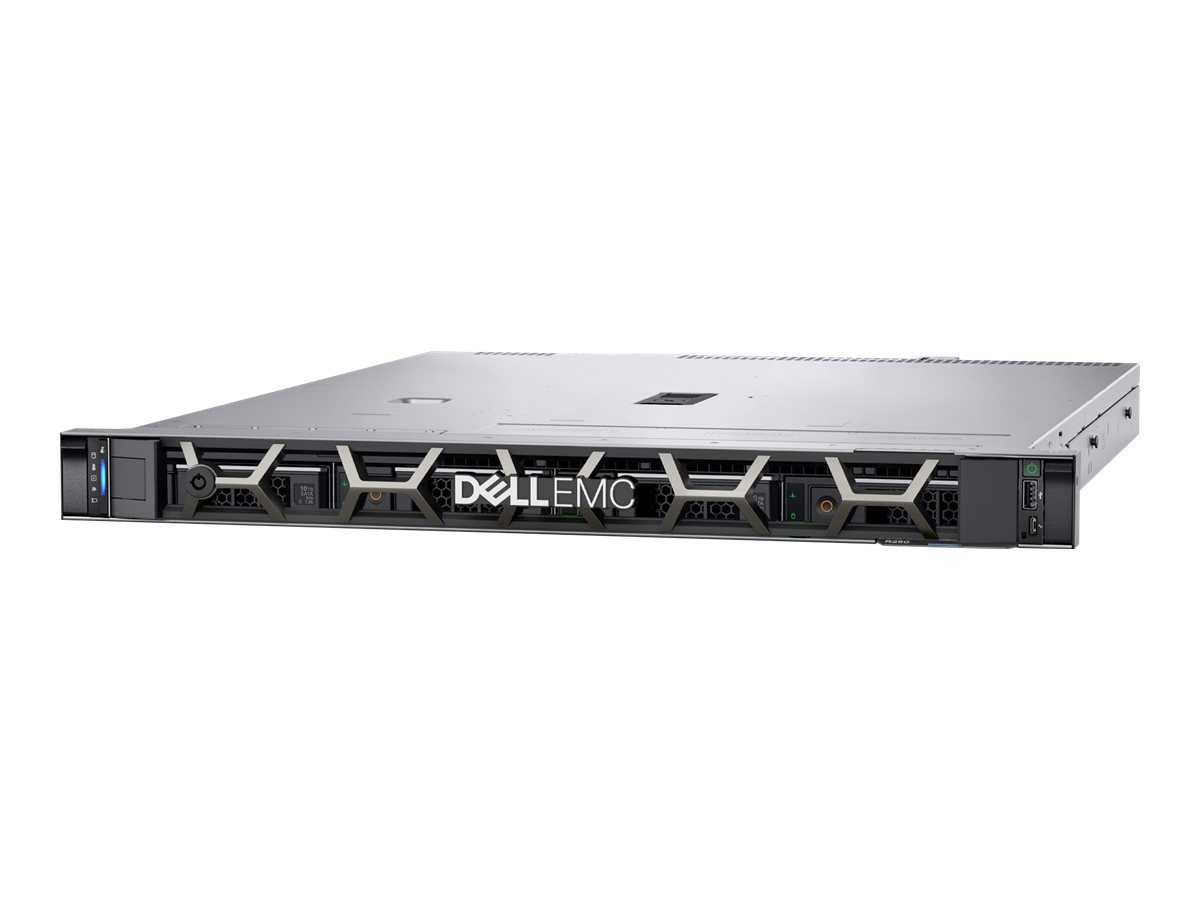 Dell PowerEdge R250 - Server - Rack-Montage - 1U - 1-Weg - 1 x Xeon E-2314  2.8 GHz - RAM 8 GB - SATA - Hot-Swap 8.9 cm (3.5")