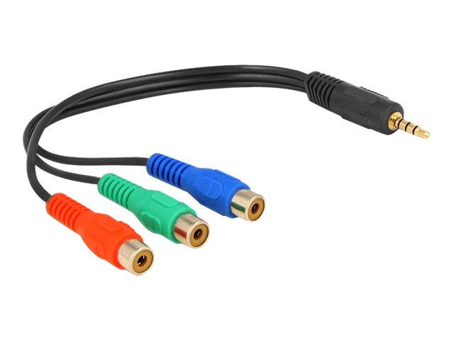 Delock Videokabel - Component Video - RCA x 3 weiblich zu 4-poliger Mini-Stecker männlich