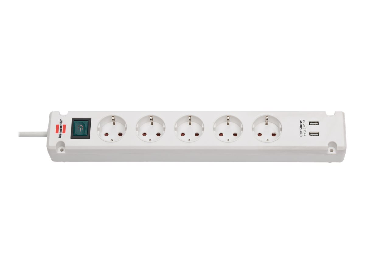 Brennenstuhl Bremounta - Steckdosenleiste - Ausgangsanschlüsse 5 (2 x USB, 5 x Strom Typ F)