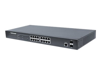 Intellinet 16-Port Gigabit Ethernet PoE+ Web-Managed Switch with 2 SFP Ports 16 x PoE ports IEEE 802.3ataf Power over Ethernet (PoE+PoE)