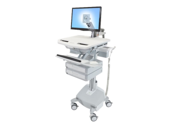 Ergotron Wagen - offene Architektur - für LCD-Display  PC-Ausrüstung - medizinisch - Aluminium, verzinker Stahl, hochwertiger Kunststoff - Grau, weiß, Polished Aluminum - Bildschirmgröße bis zu 61 cm (bis zu 24 Zoll)