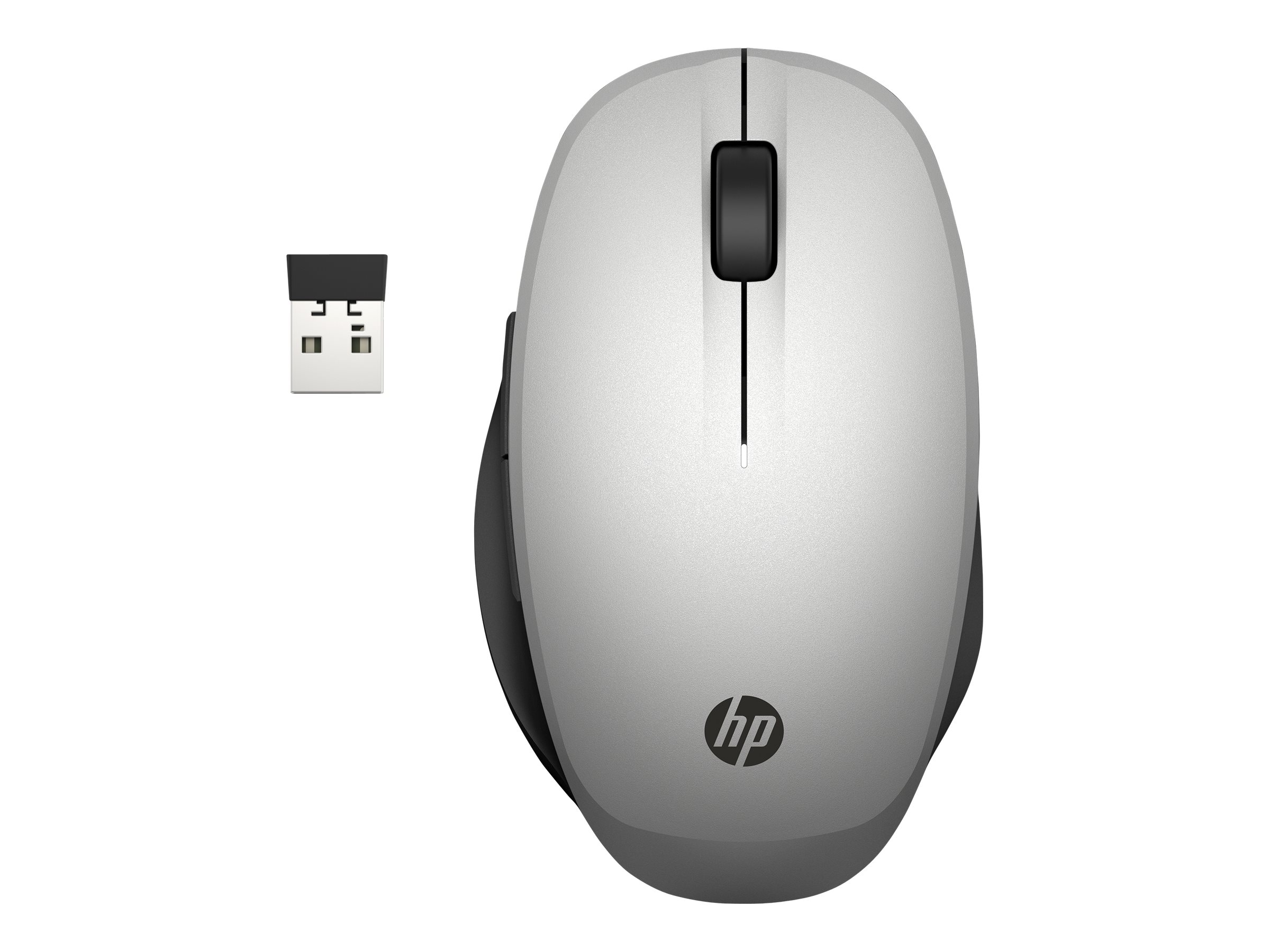 HP Dual Mode - Maus - optisch - kabellos - Bluetooth 2.4 GHz - kabelloser Empfänger (USB)
